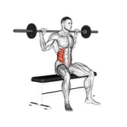 giro de torso sentado con barra