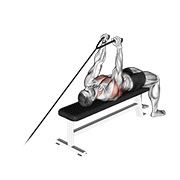 extensión acostado con polea y cuerda (attachment de cuerda)