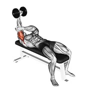 extensión de tríceps pronada con mancuerna acostado de un brazo