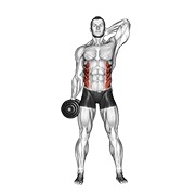 flexión lateral con mancuerna
