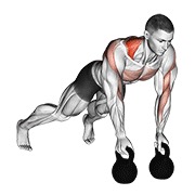 remo renegado alterno con kettlebell