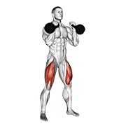 sentadilla frontal con kettlebell