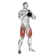 sentadilla goblet con kettlebell