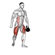 pase de kettlebell en estocada