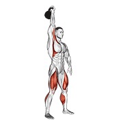 levantamiento de pesa rusa con un brazo