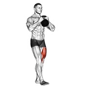 sentadilla pistol con kettlebell