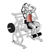 flexión de abdominales con elevación de piernas sentado en palanca