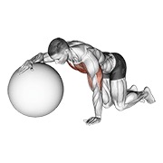 estiramiento de pecho con pelota de ejercicio