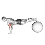 flexión de brazos en pike con pelota de estabilidad