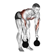 remo con dos brazos con kettlebell