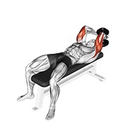 extensión acostada con mancuerna de un brazo