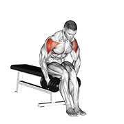 elevación lateral con mancerna sentado y brazo flexionado