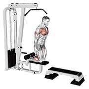 curl inverso de piernas (en máquina de cable para dominadas)