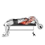 press de barra EZ acostado con brazos flexionados