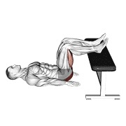puente de glúteos con dos piernas en banco (hombre)